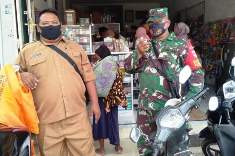 Tumbuhkan Kesadaran Masyarakat Tentang Protokol Kesehatan, Tiga Pilar Pagerbarang lakukan Patroli