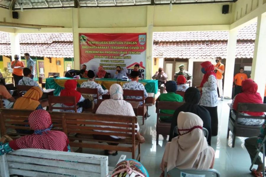 Danramil Lebaksiu Hadiri Launching JPS Penyaluran Bantuan Bagi Warga Terdampak Covid 19