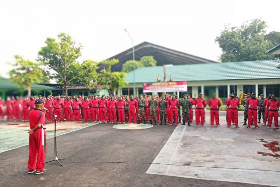 Meski Dengan Jumlah Terbatas, Kodim Tegal Tetap Meriahkan HUT Ke-75 Kemerdekaan Republik Indonesia