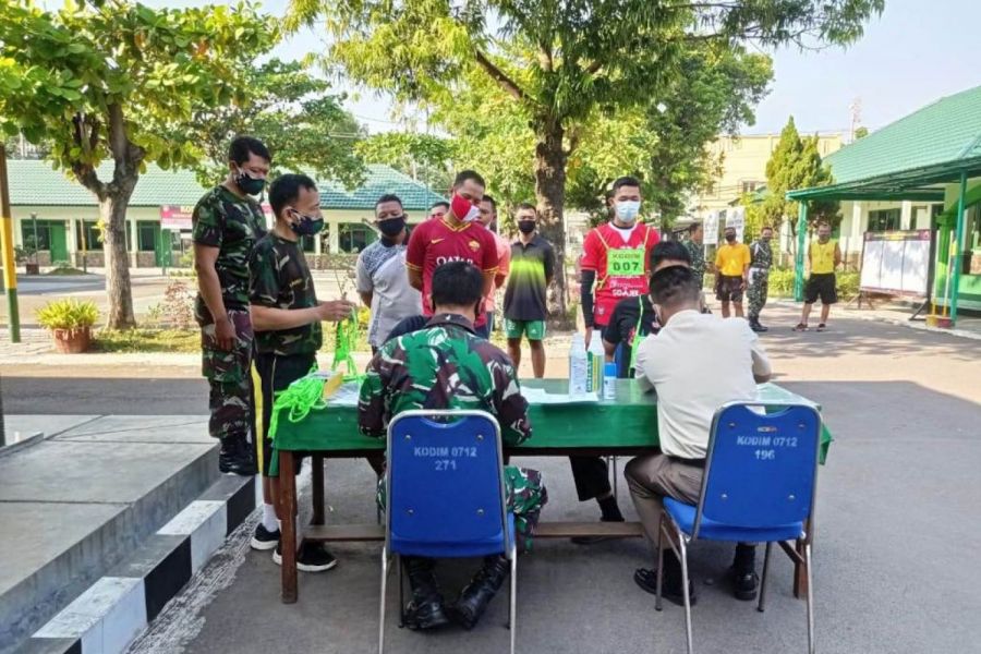 Kodim Tegal Bantu Pelaksanaan Tes Samapta Calon Security PT. Lusiana Jasa Karya