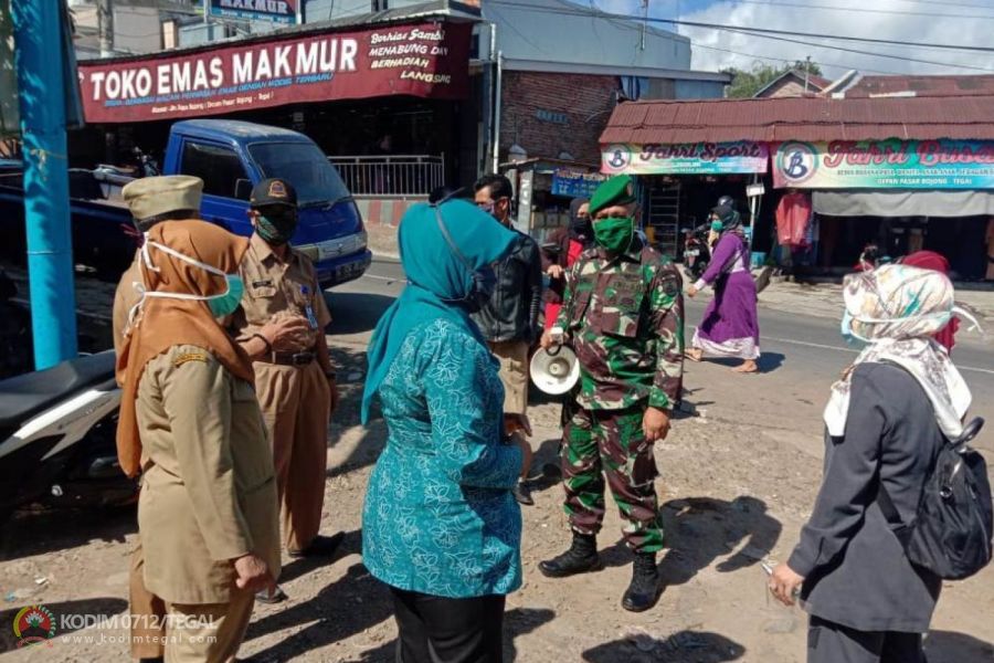 Forkopincam Bojong Sosialisasikan Pencegahan Virus Corona di Pasar Bojong