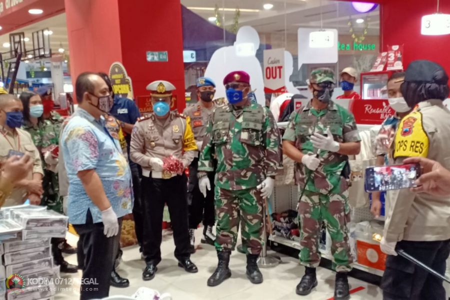 Jelang Penerapan New Normal, Dandim Tegal Dan Forkopimda Pengecekan Penerapan Protokol Kesehatan