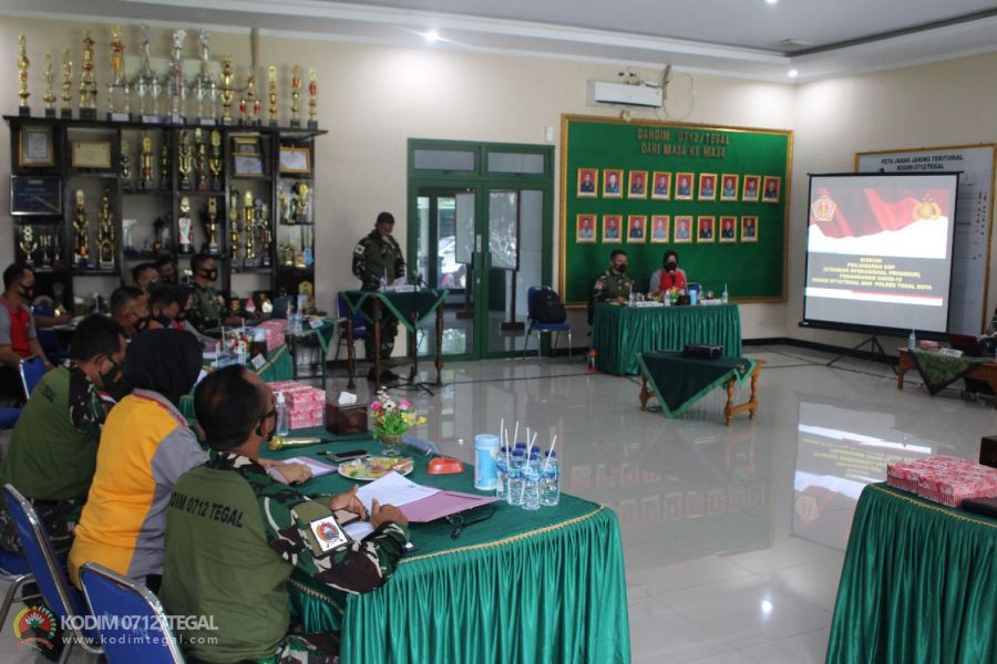 Kodim Tegal Gelar Diskusi Penyusunan Standar Operasional Prosedur Pencegahan & Penanganan Covid 19