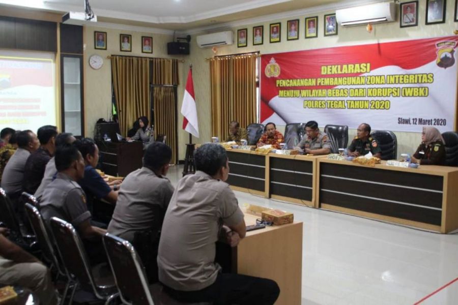 Danramil Tarub Hadiri Deklarasi Dan Pencanangan Zona Integritas Polres Tegal