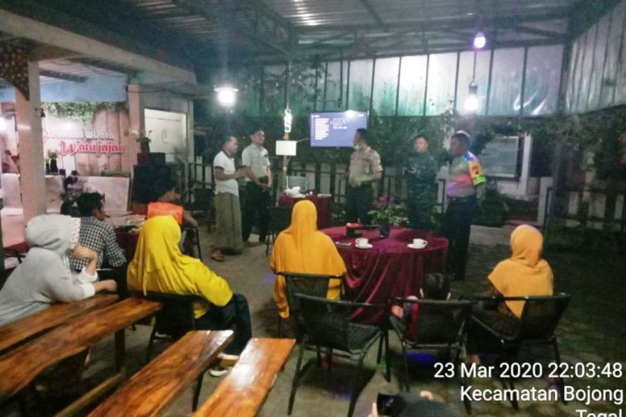 Koramil dan Polsek Bersama Puskesmas Bojong Berikan Himbauan Kepada Masyarakat Terkait Covid-19