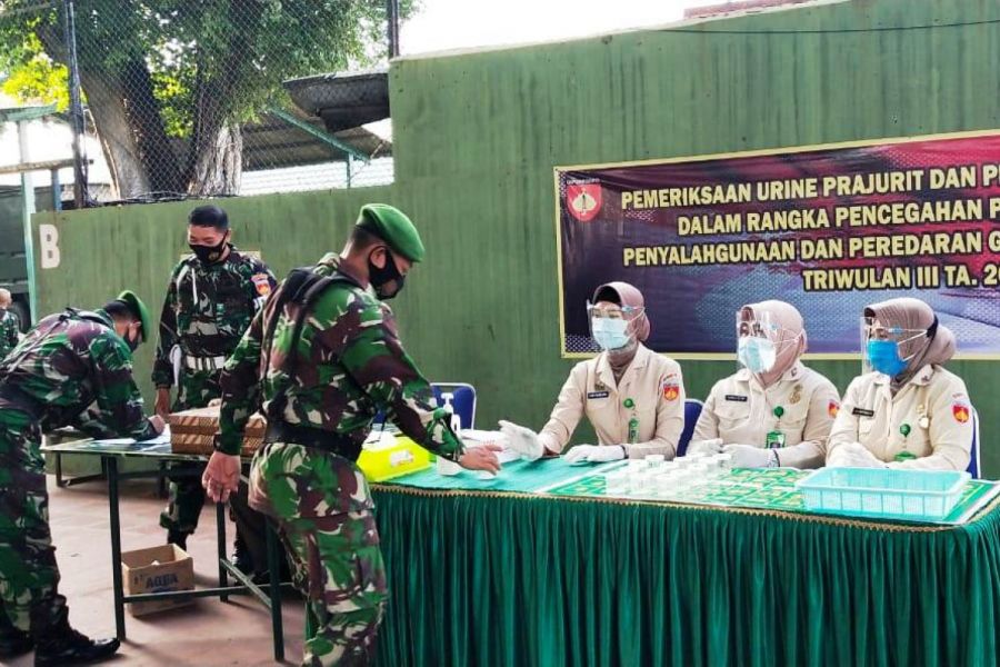 Cegah Penyalahgunaan Dan Peredaran Gelap Narkoba, Belasan Anggota Kodim Tegal Tes Urine