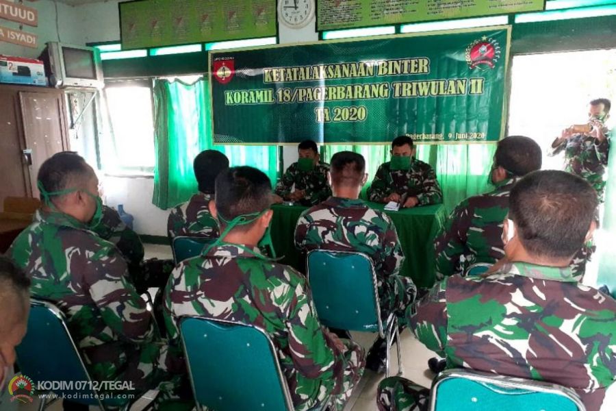 Perwira Seksi Teritorial (Pasiter) Kodim 0712/Tegal Kunjungi Pelaksanaan Binter Tingkat Koramil