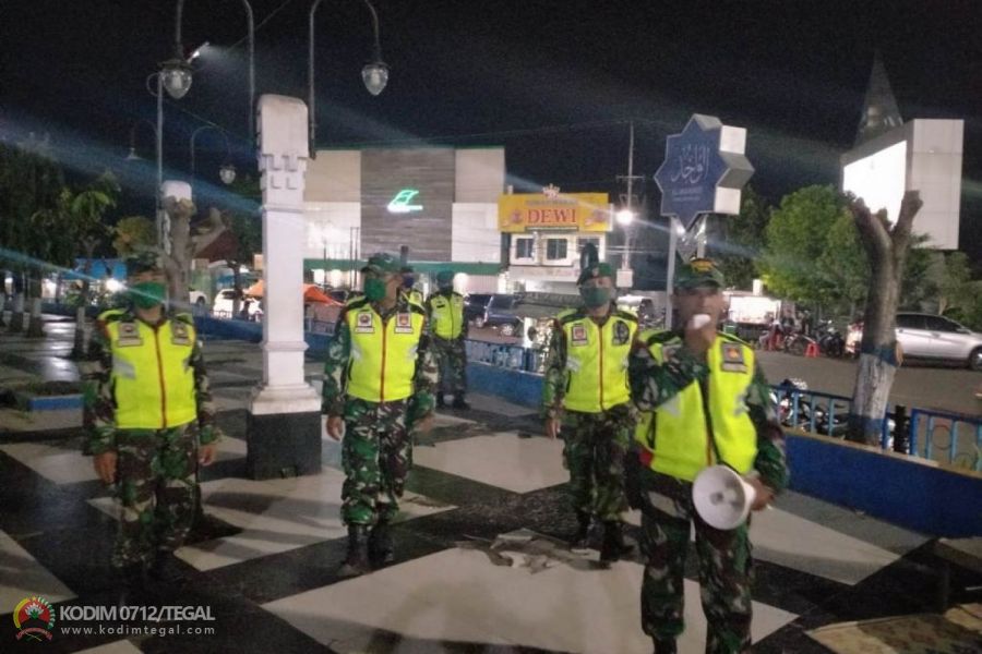Protokol Kesehatan Agar Dapat Dilaksanakan, Koramil Tegal Timur Lakukan Rutin Patroli