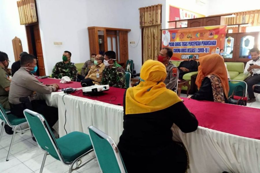 Ws Pasiops Kodim Tegal Mengikuti Rakor Bersama Gugus Tugas Percepatan Penanganan Covid 19 Kab Tegal