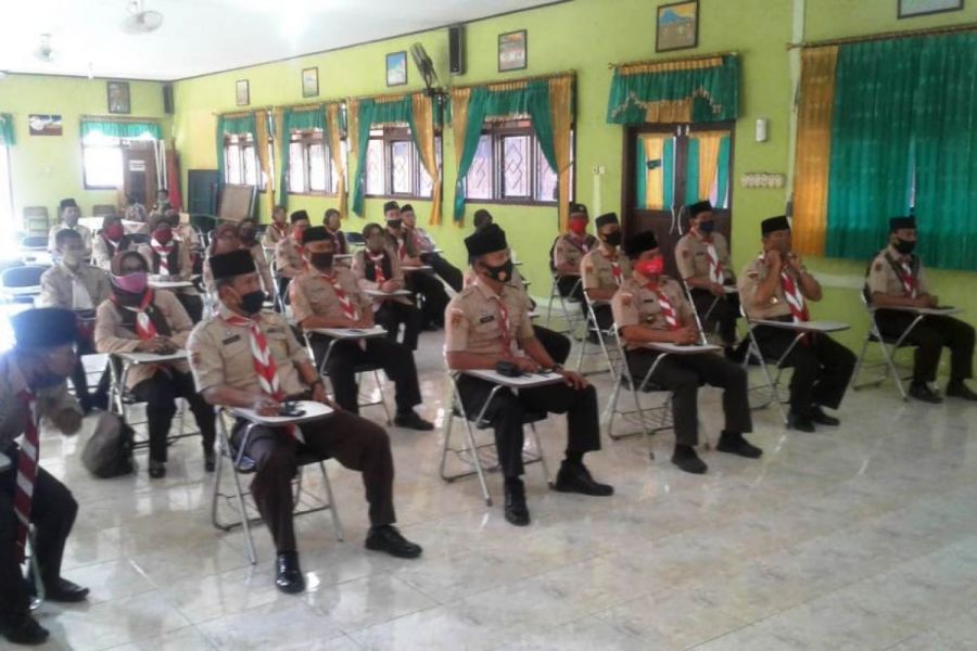 Danramil Margasari Mengikuti Upacara Secara Virtual Peringatan Hari Pramuka Ke 59 Th 2020