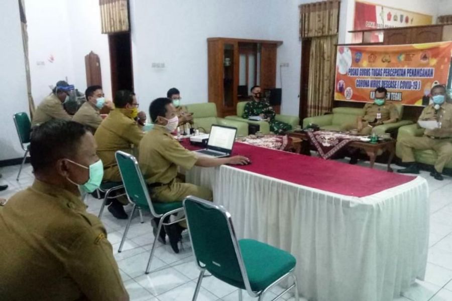 Pasiops Kodim Tegal Hadiri Rakor Pembentukan Satgas Penanganan Covid - 19