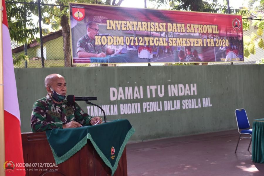 Kasdim Tegal Buka Kegiatan Inventarisasi Data Satkowil Semester I tahun 2020