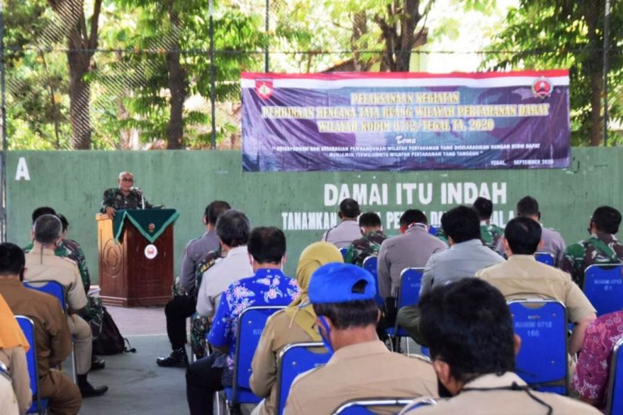 Kodim Tegal Menyelenggarakan Acara Sosialisasi Pembinaan Rencana Tata Ruang Wilayah Pertahanan Darat