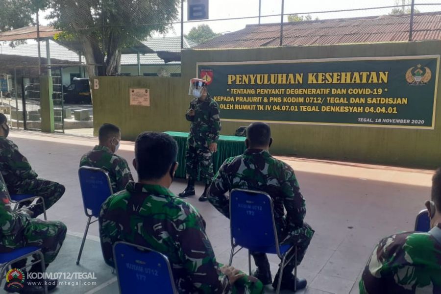 Antisipasi Penyakit Degeneratif dan Covid-19, Kodim Tegal Gelar Penyuluhan Kesehatan