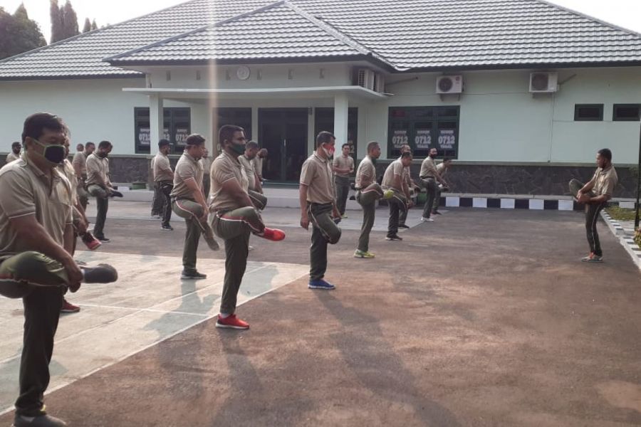 Prajurit Kodim 0712/Tegal Jaga Fisik Tetap Prima, Rutin Olahraga Mandiri Di Masa New Normal Covid 19