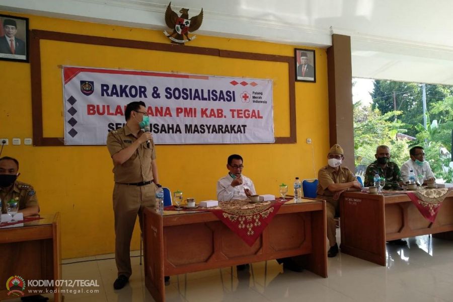 Rakor dan Sosialisasi Bulan Dana PMI Kab Tegal di Pendopo Kec Pangkah