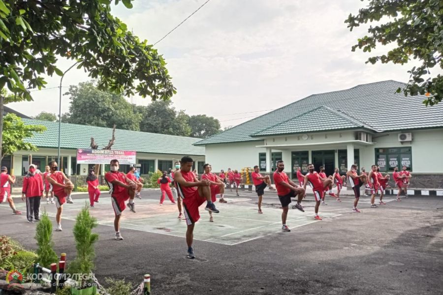 Anggota Kodim Tegal Selalu Menjaga Kebugaran Ditengah Pandemi Covid-19