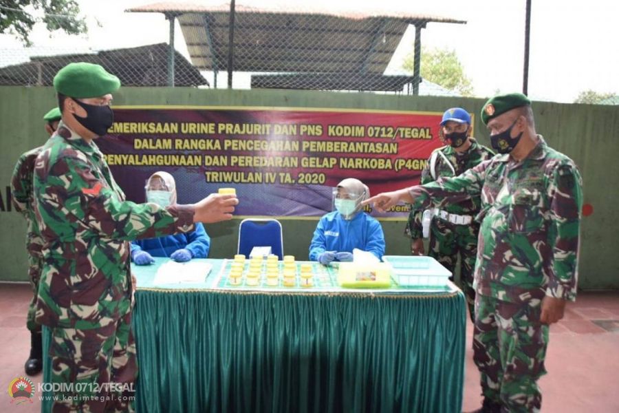 Tes Urine Mendadak, Pastikan Anggota Kodim Tegal Bebas Narkoba