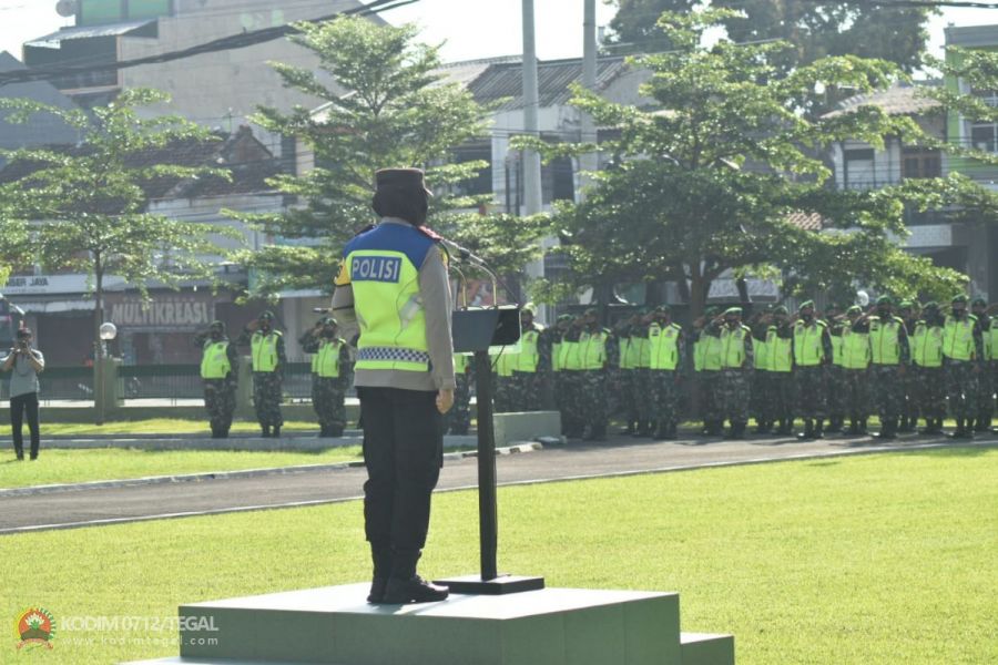 Tiga Pilar Gelar Apel Gabungan Dalam Rangka Pengamanan Perayaan Paskah