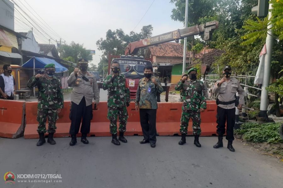 Masuk Wilayah Tegal Makin Ketat Dijaga TNI, Polri dan Satpol PP