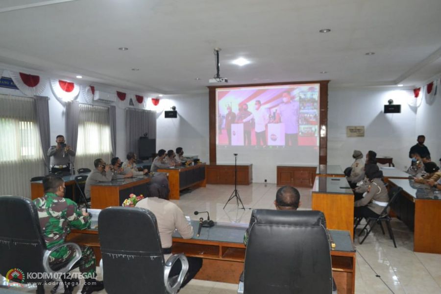 Launching SIM Presisi Nasional, Dandim Tegal Ikuti Zoom Meeting