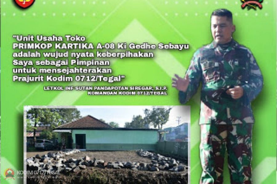 Inovasi Terkini, Dandim Tegal Kembangkan Unit Usaha Toko Untuk Sejahterakan Prajurit Kodim Tegal