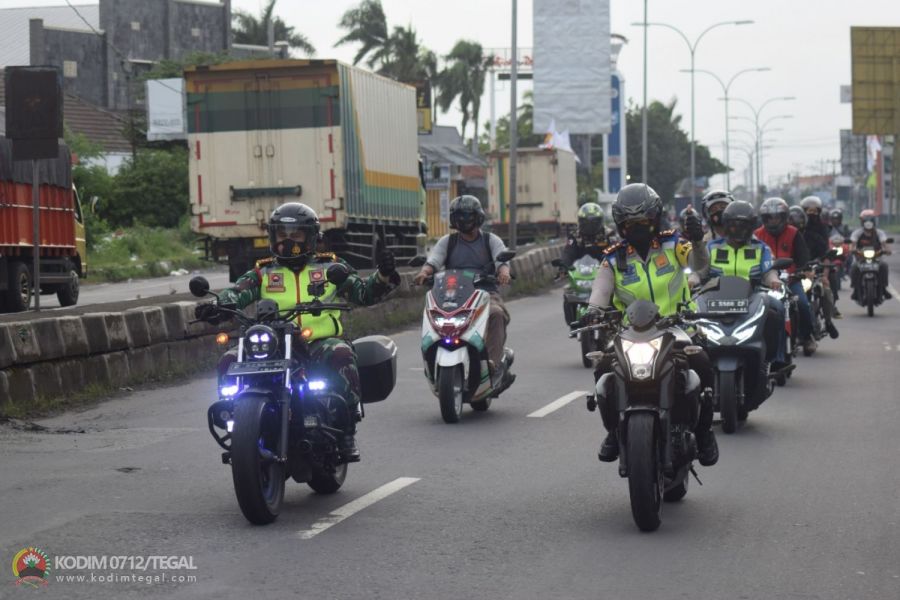 Masuk Hari Pertama Gerakan Jateng Dirumah Aja, 3 Pilar Kota Tegal Laksanakan Patroli