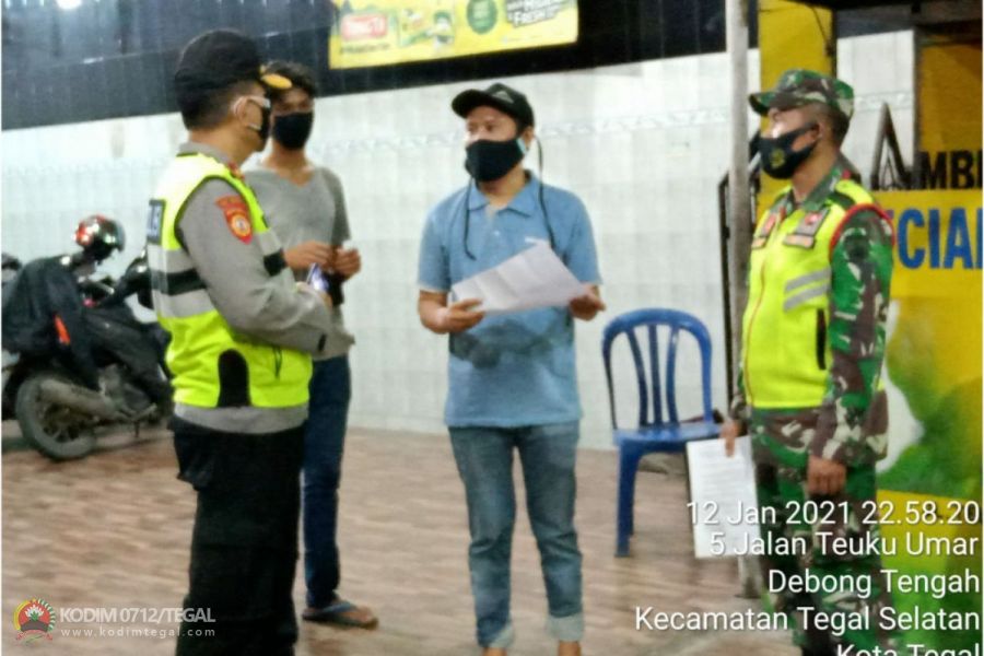 Koramil Tegal Selatan Dan Polsek Ikut mensosialisasikan Surat Edaran Walikota