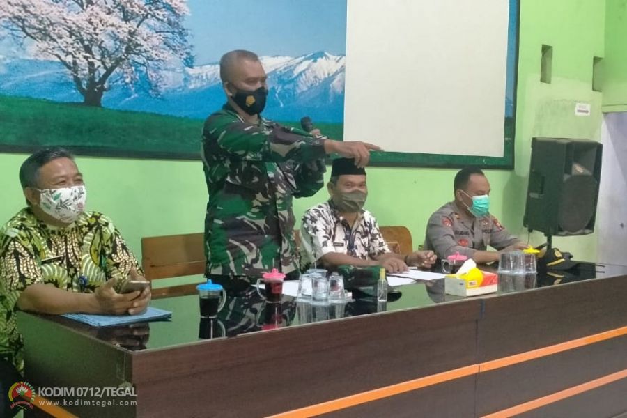 Bersama Tiga Pilar, Danramil Dukuhturi Hadiri Rakor Penetapan Calon Pilkades