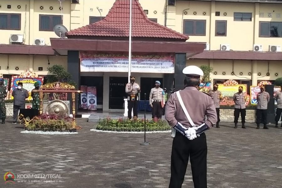 Larangan Mudik 2021 Diberlakukan,  Polresta Tegal Gelar Oprasi Keselamatan Lalu Lintas Candi 2021