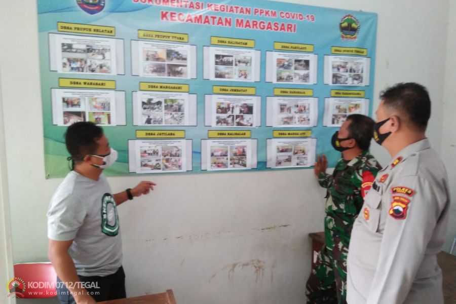 Danramil 16 Margasari, Kunjungi Posko PPKM Mikro di Desa Kalisalak