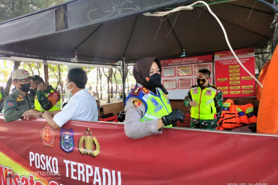 Pantau Kawasan Wisata, Dandim, Kapolres Bersama Wawalkot Tegal Imbau Pengunjung