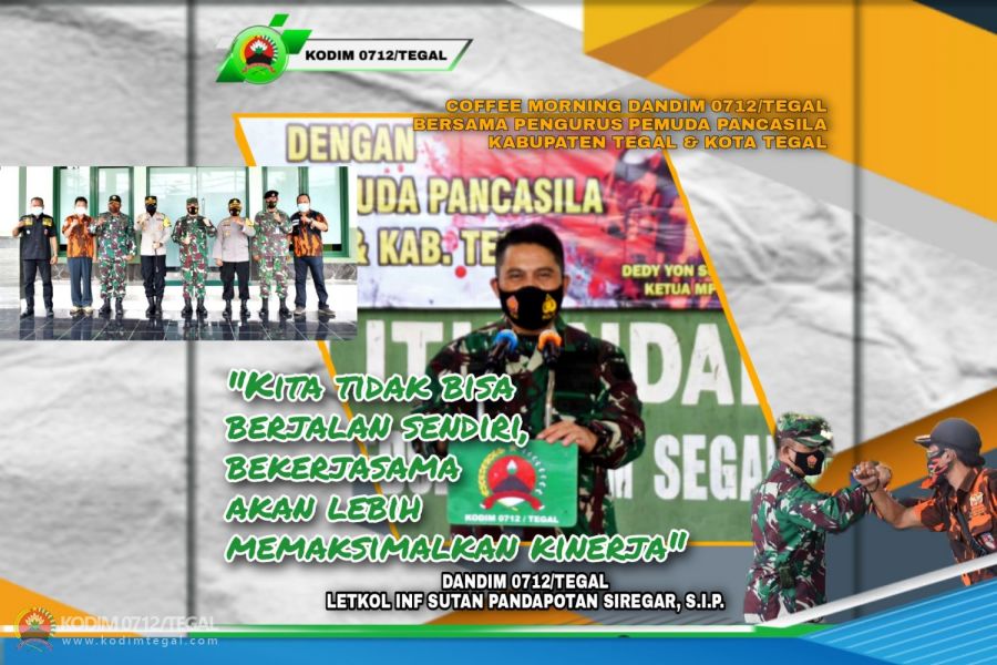 Perkuat Sinergitas, Dandim Tegal Coffee Morning Bersama Pengurus Pemuda Pancasila