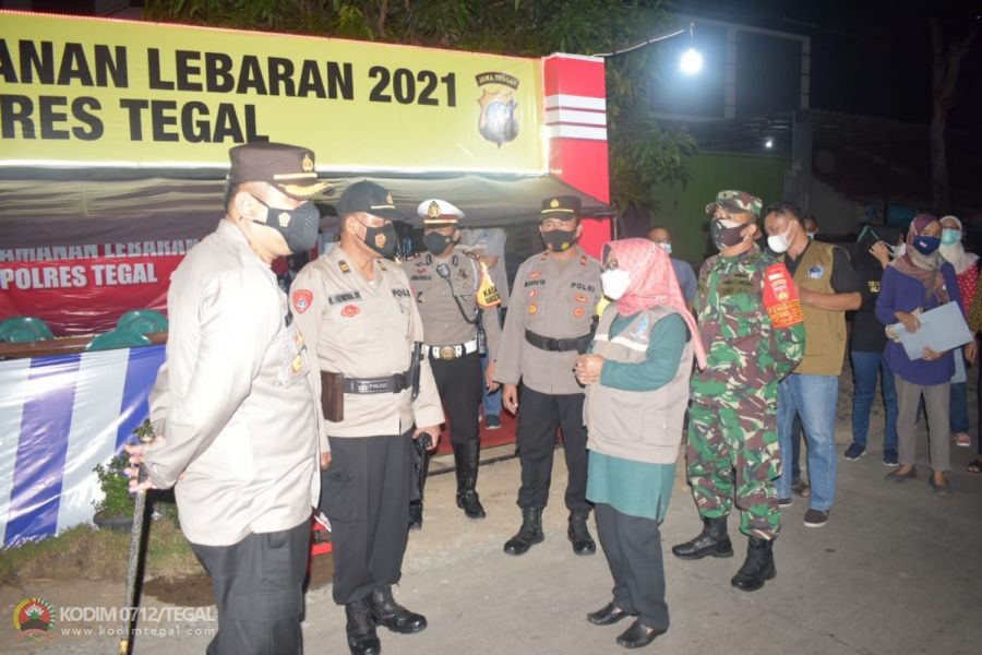 Antisipasi Kamtibmas Serta Larangan Mudik Lebaran, Forkopimda Kabupaten Tegal Monitoring Pos Pam