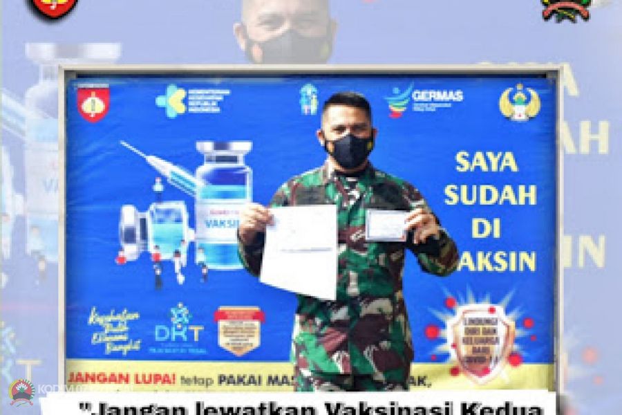 Dandim 0712/Tegal Pimpin Vaksinasi Coronavac Kedua