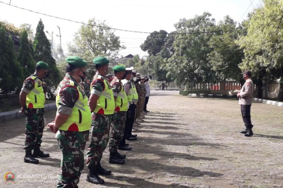 Apel Pengecekan Dalam Rangka Operasi Yustisi  Penegakan Prokes Covid-19  di Wilayah Kodim Tegal
