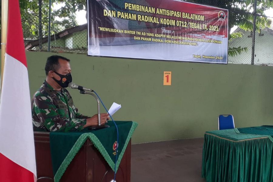 Kodim 0712/Tegal Gelar Pembinaan Antisipasi Balatkom dan Paham Radikal