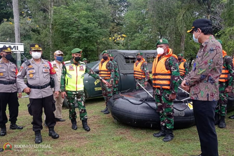 Sinergitas Kodim Tegal, Polres Tegal dan Pemerintahan Daerah Gelar Apel Penanganan Bencana