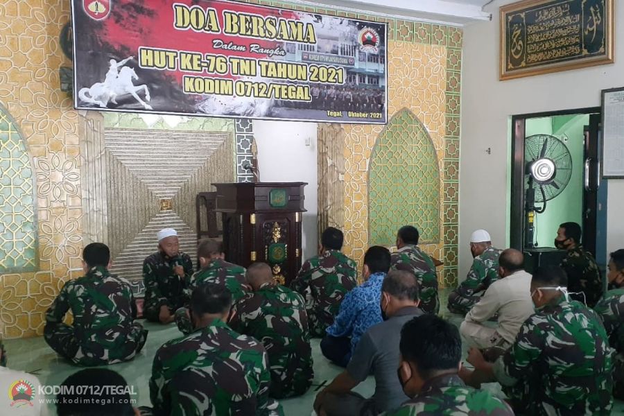 Jelang HUT TNI Ke 76, Kodim 0712/Tegal Menggelar Doa Bersama Untuk Negera Dan Bangsa