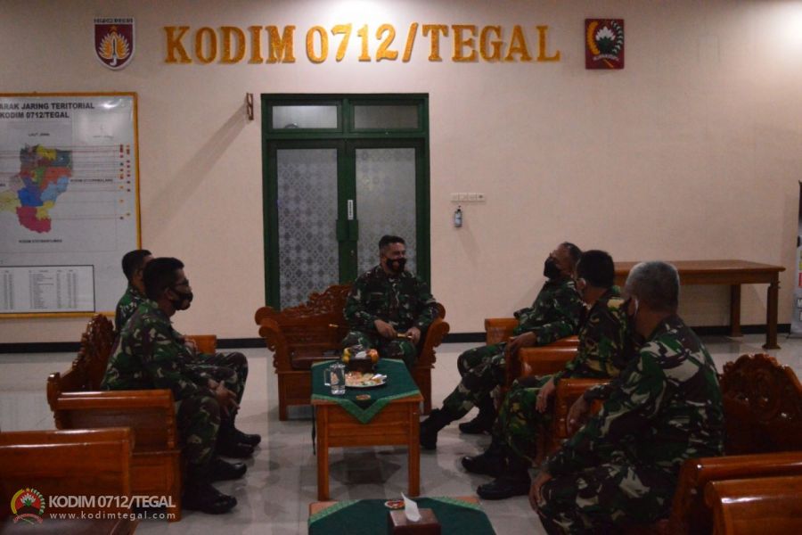 Dandim Tegal Sambut Tim Wasev Kodam IV/Dip dalam rangka Ops PPKM Mikro Penanganan Covid -19