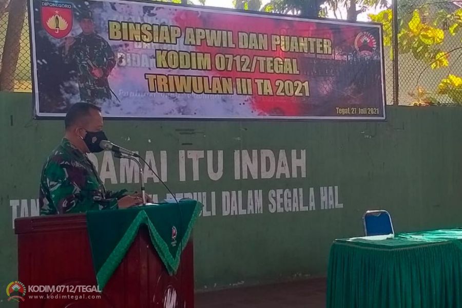 Kodim 0712/Tegal Gelar Kegiatan Binsiap Apwil Dan Puanter TW. III TA. 2021