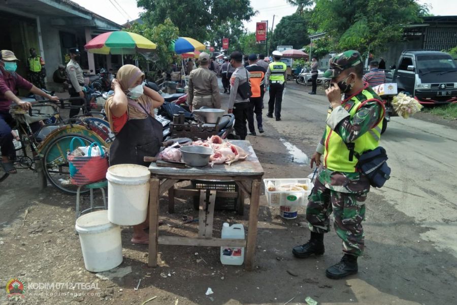 Sejumlah Tempat Umum Wilayah Pasar Tradisional Kabupaten Tegal , Jadi Sasaran Operasi Yustisi