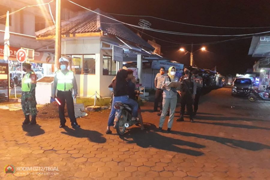 Kodim Tegal Dan Satgas Covid 19 Kabupaten Gencarkan Operasi Yustisi Malam Hari