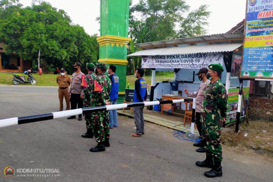 Satgas PPKM Darurat Covid-19, Koramil 18/Pagerbarang Gelar Operasi Masker