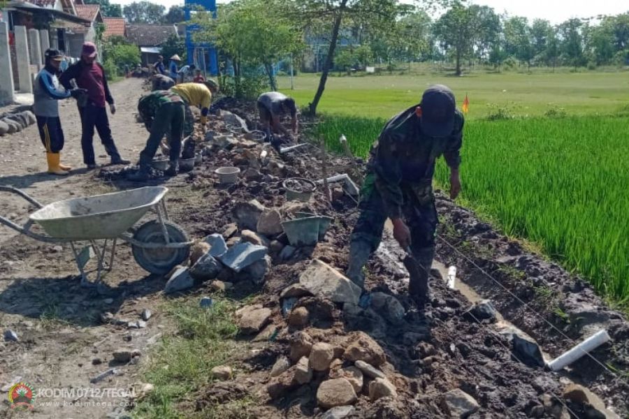 Dimasa Pandemi Covid-19, TMMD Sengkuyung II Tahun 2021 Kodim Tegal Kejar Target Sasaran Fisik
