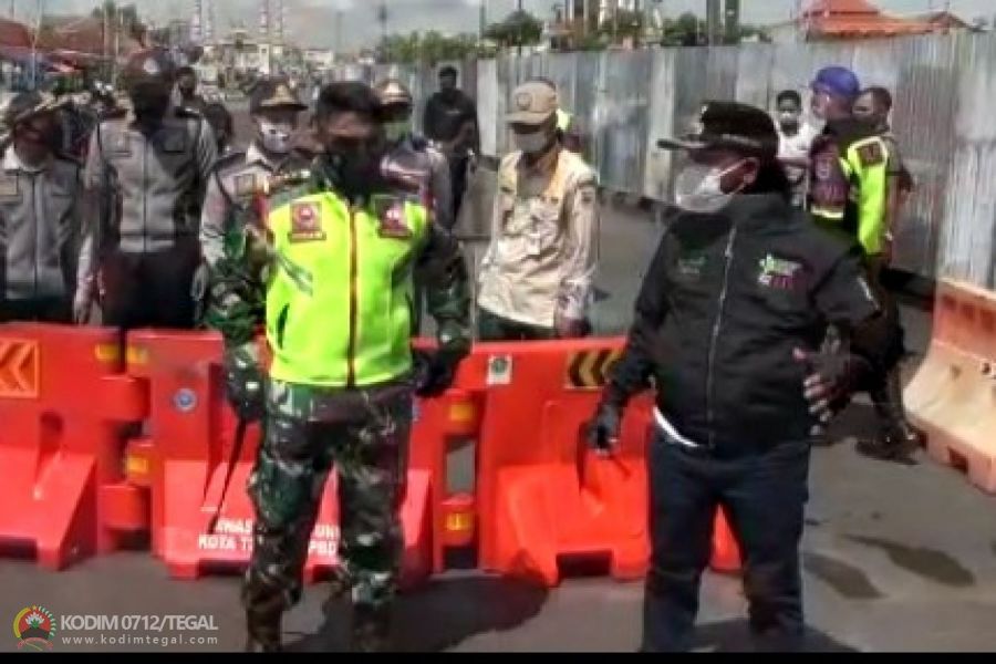 Kendarai Roda Dua, Dandim 0712 / Tegal Bersama Wawalkot dan Kapolresta Lakukan Monitoring