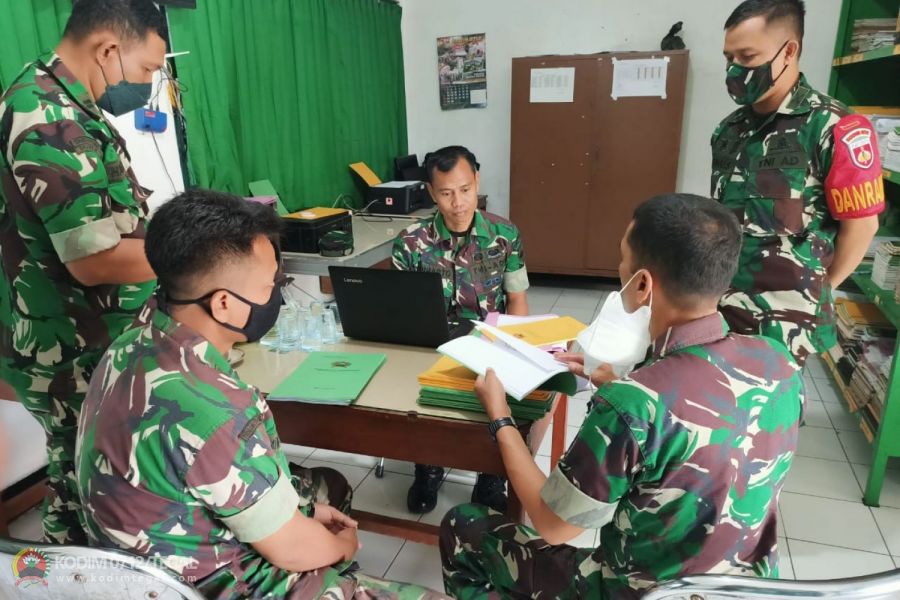 Tim Wasev Kodim Tegal Tinjau Kegiatan Ketatalaksanaan Pembinaan Teritorial