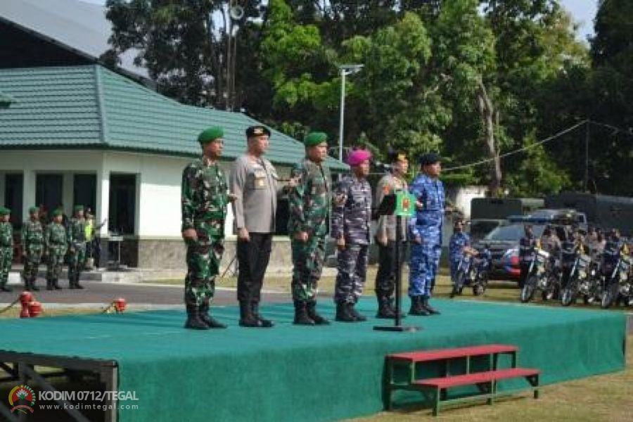 Dandim Tegal Pimpin Apel Bersama Penanggulangan Bencana Alam