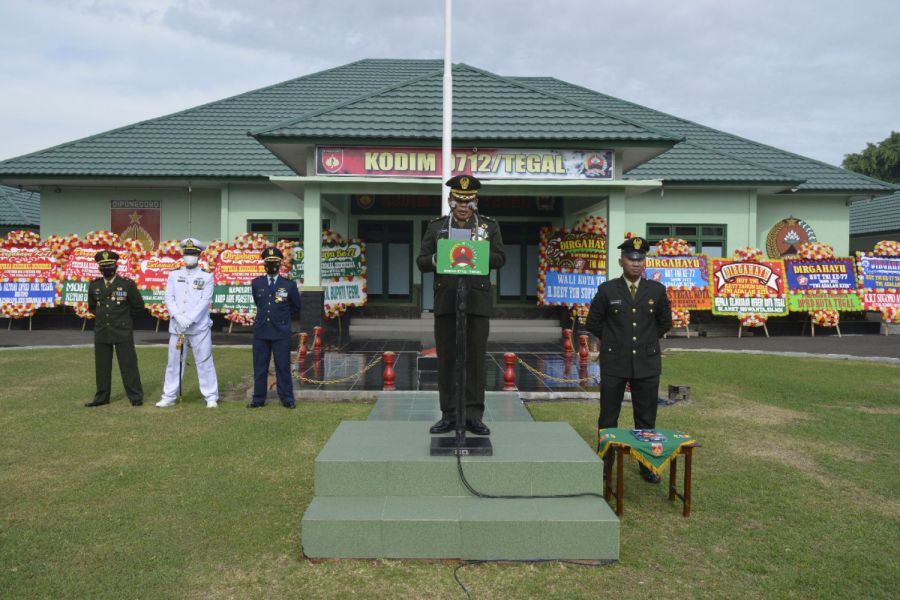 Kiat Sukses TNI Adalah Kita, Kodim 0712 Tegal Gelar Upacar HUT TNI