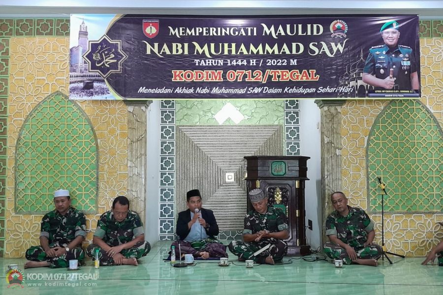 Kodim 0712/Tegal Gelar Acara Memperingati Maulid Nabi Muhammad SAW 1444 H/2022